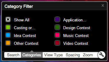 Filtering the categories
