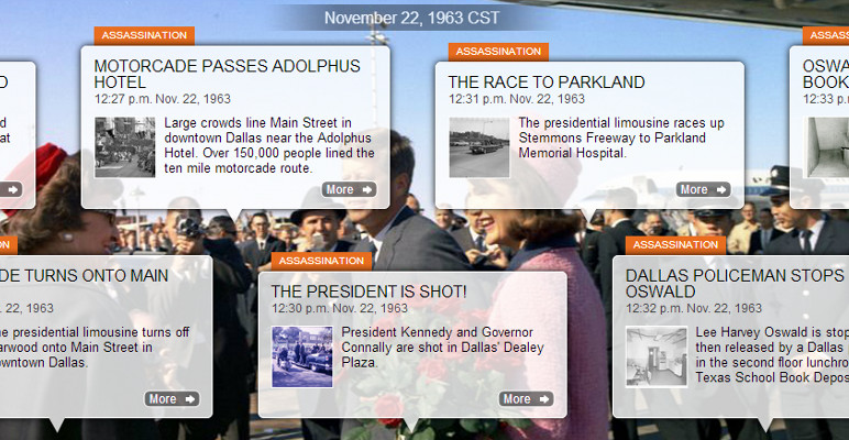 Screenshot from JFK Assassination Timeline