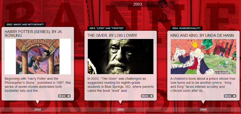 Screenshot from Banned Books Week timeline