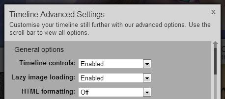 Enabling the viewer control panel on a timeline