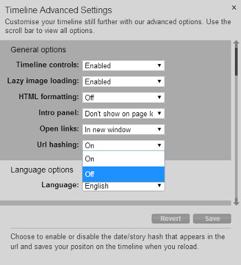 Screenshot showing where to modify the URL hashing functionality